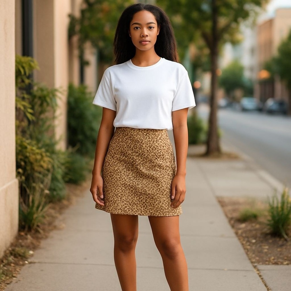 LOFT Womens Brown Animal Print A-Line Skirt Career Business Casual Size 10